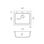 Sanitec ultra granite 809 Εντοιχίζεται σε ερμάριο 60εκ 60×50 - Image 3