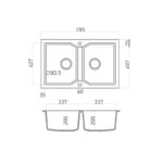 Sanitec ultra granite 806 Εντοιχίζεται σε ερμάριο 80εκ 79×50 - Image 3