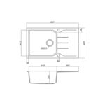 Sanitec ultra granite 814 Εντοιχίζεται σε ερμάριο 55εκ 86×50 - Image 2