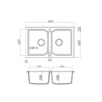 Sanitec ultra granite 818 Εντοιχίζεται σε ερμάριο 90εκ 86 x50 - Image 2