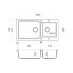 Sanitec ultra granite 803 Εντοιχίζεται σε ερμάριο 100εκ 98x50 - Image 2