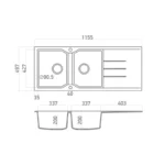 Sanitec ultra granite 800 Εντοιχίζεται σε ερμάριο 80εκ. - Image 2